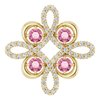 14K Yellow Pink Tourmaline and .17 CTW Diamond Clover Pendant Ref 14131459